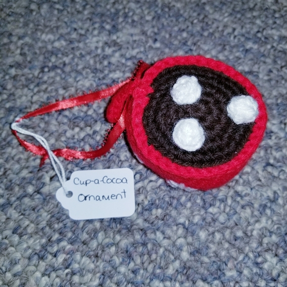 NEW Handmade Crochet Cup-a-Cocoa Ornament - Picture 4 of 4